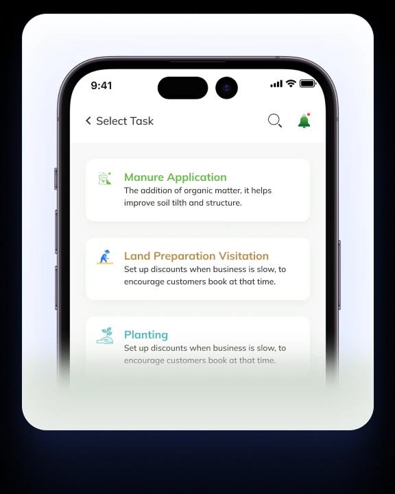 Farm Activity Management App Mockup